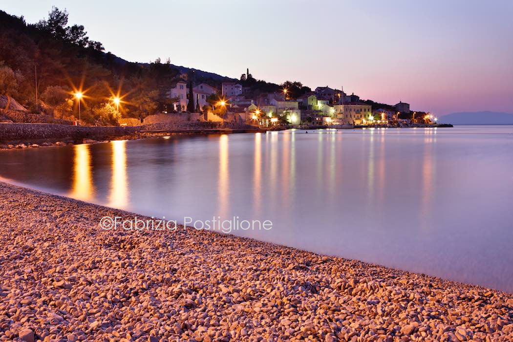 CROATIA. KVARNER GULF. Cres Island. Valun village at dusk time.